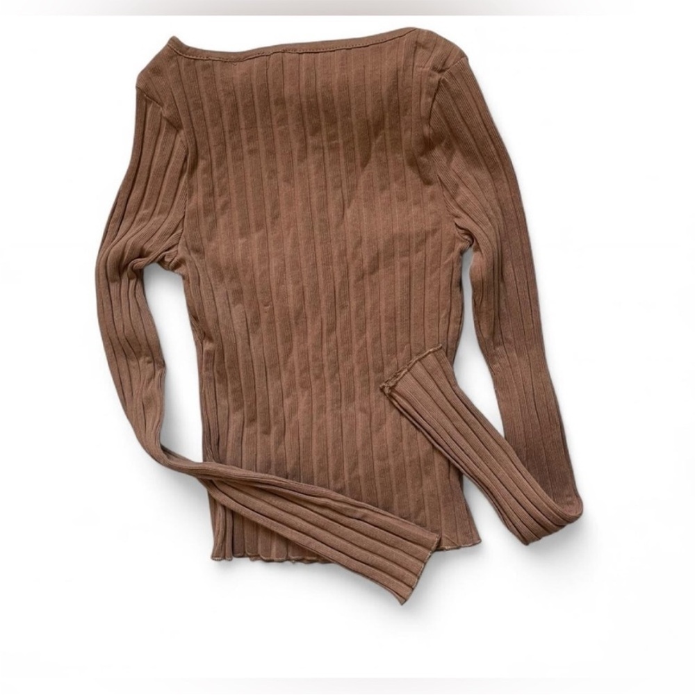 Free People Tilly Long-Sleeve Cardi Blouse Top Knit Ribbed Buttondown XS 281480 - Picture 16 of 16